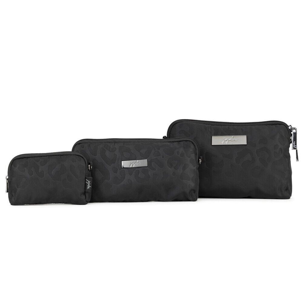 JuJuBe Catwalk Be Set 3 Bag Pouch 2 Straps MBoss Black Catwalk Leopard Cheetah